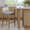 image:imageNathan James Gracie Modern Upholstered Bar Chair Wooden Bar Stool for Kitchen Island with Faux Leather Upholstery Light Brown Set of 2BrownGrey