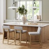 image:imageNathan James Gracie Modern Upholstered Bar Chair Wooden Bar Stool for Kitchen Island with Faux Leather Upholstery Light Brown Set of 2BrownGrey