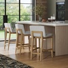 image:imageNathan James Gracie Modern Upholstered Bar Chair Wooden Bar Stool for Kitchen Island with Faux Leather Upholstery Light Brown Set of 2BrownGrey