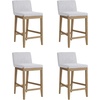 image:imageNathan James Gracie Modern Upholstered Bar Chair Wooden Bar Stool for Kitchen Island with Faux Leather Upholstery Light Brown Set of 2BrownGrey