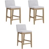 image:imageNathan James Gracie Modern Upholstered Bar Chair Wooden Bar Stool for Kitchen Island with Faux Leather Upholstery Light Brown Set of 2BrownGrey