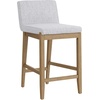 image:imageNathan James Gracie Modern Upholstered Bar Chair Wooden Bar Stool for Kitchen Island with Faux Leather Upholstery Light Brown Set of 2BrownGrey
