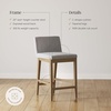image:imageNathan James Gracie Modern Upholstered Bar Chair Wooden Bar Stool for Kitchen Island with Faux Leather Upholstery Light Brown Set of 2BrownGrey
