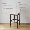 image:imageNathan James Gracie Modern Upholstered Bar Chair Wooden Bar Stool for Kitchen Island with Faux Leather Upholstery Light Brown Set of 2Dark BrownBeige