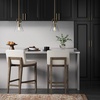 image:imageNathan James Gracie Modern Upholstered Bar Chair Wooden Bar Stool for Kitchen Island with Faux Leather Upholstery Light Brown Set of 2Dark BrownBeige