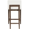 image:imageNathan James Gracie Modern Upholstered Bar Chair Wooden Bar Stool for Kitchen Island with Faux Leather Upholstery Light Brown Set of 2Dark BrownBeige