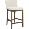image:imageNathan James Gracie Modern Upholstered Bar Chair Wooden Bar Stool for Kitchen Island with Faux Leather Upholstery Light Brown Set of 2Dark BrownBeige