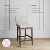image:imageNathan James Gracie Modern Upholstered Bar Chair Wooden Bar Stool for Kitchen Island with Faux Leather Upholstery Light Brown Set of 2Dark BrownBeige
