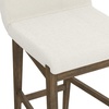 image:imageNathan James Gracie Modern Upholstered Bar Chair Wooden Bar Stool for Kitchen Island with Faux Leather Upholstery Light Brown Set of 2Dark BrownBeige