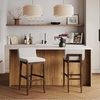 image:imageNathan James Gracie Modern Upholstered Bar Chair Wooden Bar Stool for Kitchen Island with Faux Leather Upholstery Light Brown Set of 2Dark BrownBeige