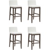 image:imageNathan James Gracie Modern Upholstered Bar Chair Wooden Bar Stool for Kitchen Island with Faux Leather Upholstery Light Brown Set of 2Dark BrownBeige