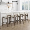 image:imageNathan James Gracie Modern Upholstered Bar Chair Wooden Bar Stool for Kitchen Island with Faux Leather Upholstery Light Brown Set of 2Dark BrownBeige