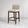 image:imageNathan James Gracie Modern Upholstered Bar Chair Wooden Bar Stool for Kitchen Island with Faux Leather Upholstery Light Brown Set of 2Dark BrownBeige