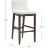 image:imageNathan James Gracie Modern Upholstered Bar Chair Wooden Bar Stool for Kitchen Island with Faux Leather Upholstery Light Brown Set of 2Dark BrownBeige