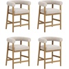 image:imageNathan James Gracie Modern Upholstered Bar Chair Wooden Bar Stool for Kitchen Island with Faux Leather Upholstery Light Brown Set of 2FlaxLight Brown