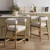 image:imageNathan James Gracie Modern Upholstered Bar Chair Wooden Bar Stool for Kitchen Island with Faux Leather Upholstery Light Brown Set of 2FlaxLight Brown