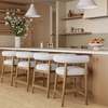 image:imageNathan James Gracie Modern Upholstered Bar Chair Wooden Bar Stool for Kitchen Island with Faux Leather Upholstery Light Brown Set of 2FlaxLight Brown