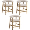 image:imageNathan James Gracie Modern Upholstered Bar Chair Wooden Bar Stool for Kitchen Island with Faux Leather Upholstery Light Brown Set of 2FlaxLight Brown