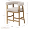 image:imageNathan James Gracie Modern Upholstered Bar Chair Wooden Bar Stool for Kitchen Island with Faux Leather Upholstery Light Brown Set of 2FlaxLight Brown