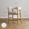 image:imageNathan James Gracie Modern Upholstered Bar Chair Wooden Bar Stool for Kitchen Island with Faux Leather Upholstery Light Brown Set of 2FlaxLight Brown