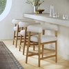 image:imageNathan James Gracie Modern Upholstered Bar Chair Wooden Bar Stool for Kitchen Island with Faux Leather Upholstery Light Brown Set of 2FlaxLight Brown