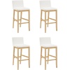 image:imageNathan James Gracie Modern Upholstered Bar Chair Wooden Bar Stool for Kitchen Island with Faux Leather Upholstery Light Brown Set of 2Light BrownBeige