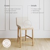 image:imageNathan James Gracie Modern Upholstered Bar Chair Wooden Bar Stool for Kitchen Island with Faux Leather Upholstery Light Brown Set of 2Light BrownBeige