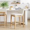 image:imageNathan James Gracie Modern Upholstered Bar Chair Wooden Bar Stool for Kitchen Island with Faux Leather Upholstery Light Brown Set of 2Light BrownBeige