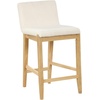 image:imageNathan James Gracie Modern Upholstered Bar Chair Wooden Bar Stool for Kitchen Island with Faux Leather Upholstery Light Brown Set of 2Light BrownBeige