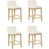 image:imageNathan James Gracie Modern Upholstered Bar Chair Wooden Bar Stool for Kitchen Island with Faux Leather Upholstery Light Brown Set of 2Light BrownBeige