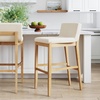 image:imageNathan James Gracie Modern Upholstered Bar Chair Wooden Bar Stool for Kitchen Island with Faux Leather Upholstery Light Brown Set of 2Light BrownBeige