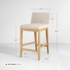 image:imageNathan James Gracie Modern Upholstered Bar Chair Wooden Bar Stool for Kitchen Island with Faux Leather Upholstery Light Brown Set of 2Light BrownBeige