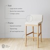 image:imageNathan James Gracie Modern Upholstered Bar Chair Wooden Bar Stool for Kitchen Island with Faux Leather Upholstery Light Brown Set of 2Light BrownBeige