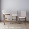 image:imageNathan James Gracie Modern Upholstered Bar Chair Wooden Bar Stool for Kitchen Island with Faux Leather Upholstery Light Brown Set of 2Medium BrownBeige