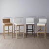 image:imageNathan James Gracie Modern Upholstered Bar Chair Wooden Bar Stool for Kitchen Island with Faux Leather Upholstery Light Brown Set of 2Medium BrownBeige