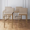 image:imageNathan James Gracie Modern Upholstered Bar Chair Wooden Bar Stool for Kitchen Island with Faux Leather Upholstery Light Brown Set of 2Medium BrownBeige