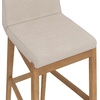 image:imageNathan James Gracie Modern Upholstered Bar Chair Wooden Bar Stool for Kitchen Island with Faux Leather Upholstery Light Brown Set of 2Medium BrownBeige