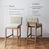 image:imageNathan James Gracie Modern Upholstered Bar Chair Wooden Bar Stool for Kitchen Island with Faux Leather Upholstery Light Brown Set of 2Medium BrownBeige