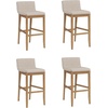 image:imageNathan James Gracie Modern Upholstered Bar Chair Wooden Bar Stool for Kitchen Island with Faux Leather Upholstery Light Brown Set of 2Medium BrownBeige