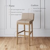 image:imageNathan James Gracie Modern Upholstered Bar Chair Wooden Bar Stool for Kitchen Island with Faux Leather Upholstery Light Brown Set of 2Medium BrownBeige