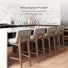 image:imageNathan James Gracie Modern Upholstered Bar Chair Wooden Bar Stool for Kitchen Island with Faux Leather Upholstery Light Brown Set of 2Medium BrownBeige