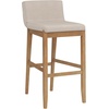 image:imageNathan James Gracie Modern Upholstered Bar Chair Wooden Bar Stool for Kitchen Island with Faux Leather Upholstery Light Brown Set of 2Medium BrownBeige