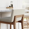 image:imageNathan James Gracie Modern Upholstered Bar Chair Wooden Bar Stool for Kitchen Island with Faux Leather Upholstery Light Brown Set of 2Medium BrownBeige