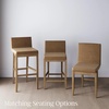 image:imageNathan James Gracie Modern Upholstered Bar Chair Wooden Bar Stool for Kitchen Island with Faux Leather Upholstery Light Brown Set of 2Medium BrownLight Brown