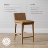 image:imageNathan James Gracie Modern Upholstered Bar Chair Wooden Bar Stool for Kitchen Island with Faux Leather Upholstery Light Brown Set of 2Medium BrownLight Brown