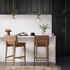 image:imageNathan James Gracie Modern Upholstered Bar Chair Wooden Bar Stool for Kitchen Island with Faux Leather Upholstery Light Brown Set of 2Medium BrownLight Brown
