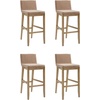 image:imageNathan James Gracie Modern Upholstered Bar Chair Wooden Bar Stool for Kitchen Island with Faux Leather Upholstery Light Brown Set of 2Medium BrownLight Brown