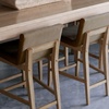 image:imageNathan James Gracie Modern Upholstered Bar Chair Wooden Bar Stool for Kitchen Island with Faux Leather Upholstery Light Brown Set of 2Medium BrownLight Brown