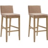 image:imageNathan James Gracie Modern Upholstered Bar Chair Wooden Bar Stool for Kitchen Island with Faux Leather Upholstery Light Brown Set of 2Medium BrownLight Brown