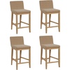 image:imageNathan James Gracie Modern Upholstered Bar Chair Wooden Bar Stool for Kitchen Island with Faux Leather Upholstery Light Brown Set of 2Medium BrownLight Brown
